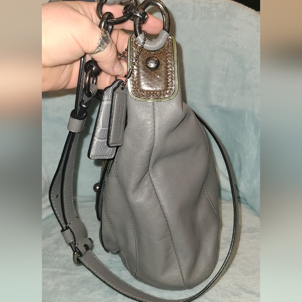 Coach Gray and Green Crossbody Bag - Picture 3 of 15